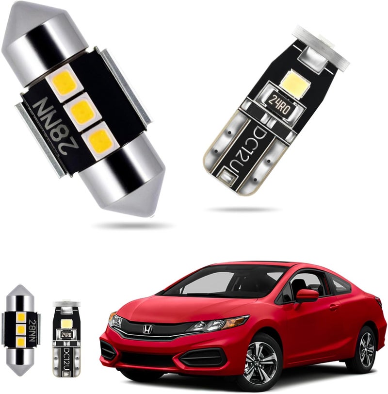 EASY EAGLE LED Interior Car Lights for Honda-Civic-Sedan-Coupe-Hatchback-2006-2015: 9 Piece Kit White LED Light Bulbs - Super Bright 6000K + Install Tool - Image 1